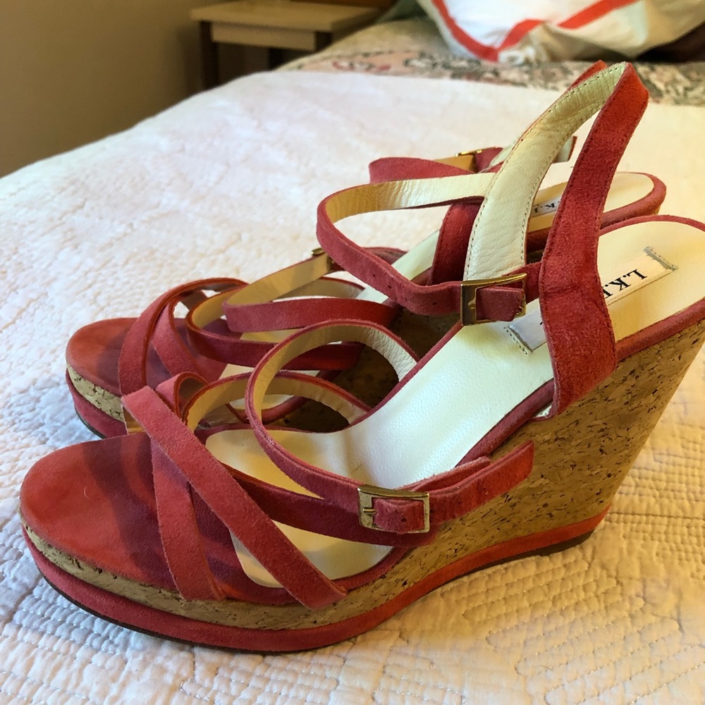 LK Bennett Cork wedge sandals - Picture 1 of 8